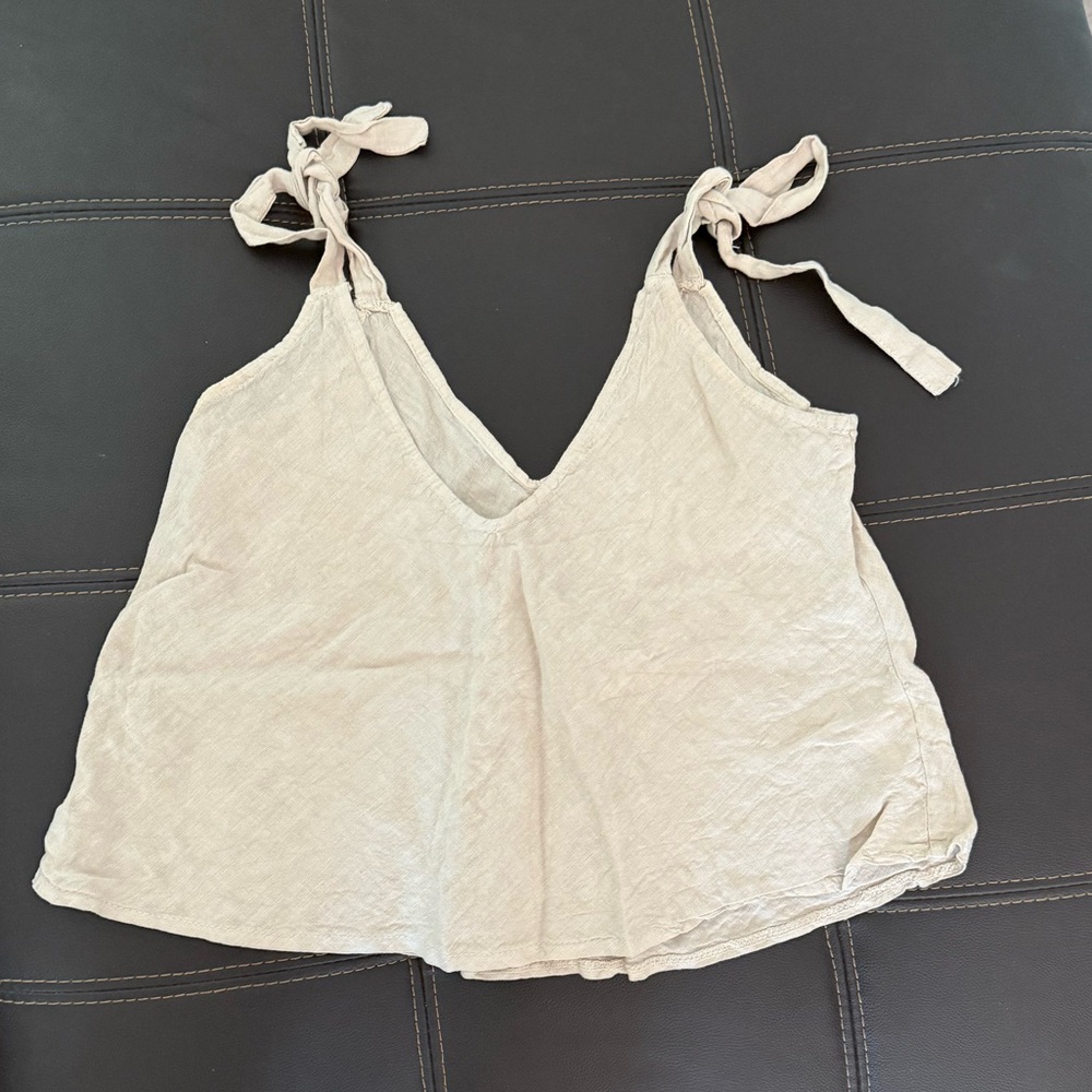 ALEXANDRE LAURENT BEIGE SPAGHETTI STRAP TOP